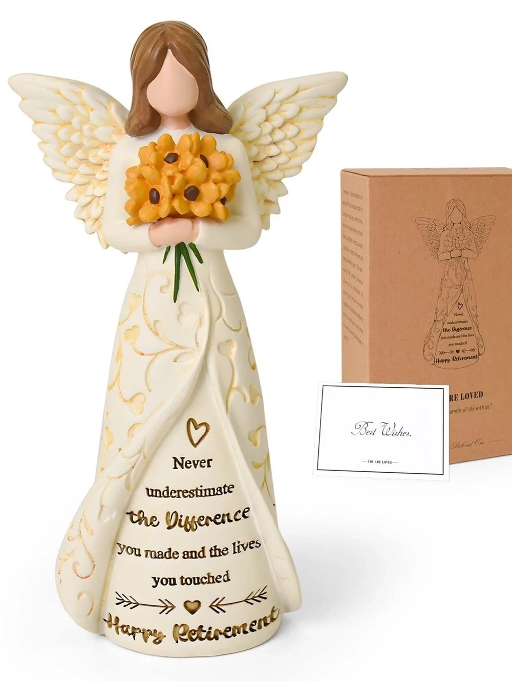 Angel Figurine Retirement Keepsake - Cream & Gold